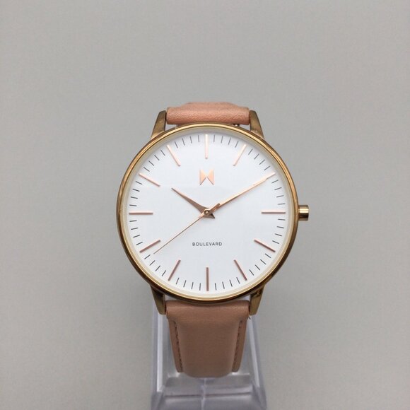 MVMT Rodeo Boulevard Watch Women 38mm Rose Gold Tone Leather Band New Battery main image 12